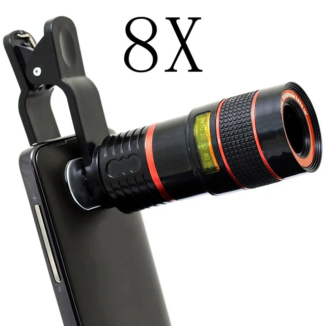 Universal 8X 12XOptical Zoom Telescope Camera Lens Clip Mobile Phone Telescope For iPhone6 for Samsung for HTC for Huawei Xiaomi