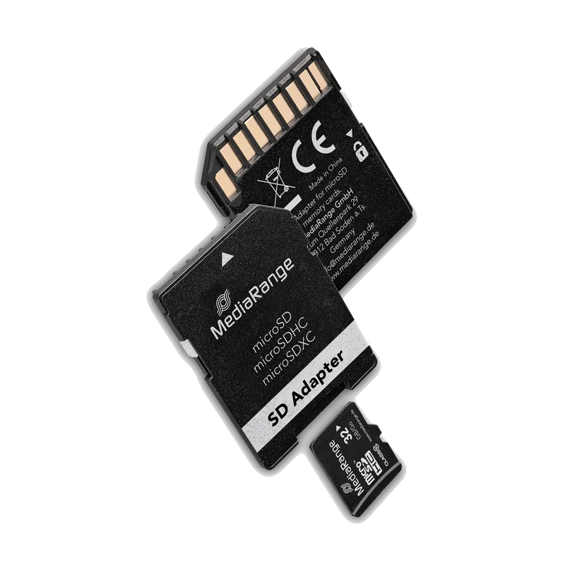 MediaRange microSD Speicherkarte mit SD-Adapter, Class 10