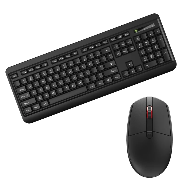 Funk-Set 2,4 GHz schwarz - Tastatur - 105 Tasten - QWERTZ & Maus - 4D - 1600 DPI