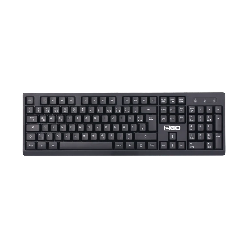 Funktastatur - 2,4GHz - 105 Tasten - QWERTZ - inklusive 1x AA-Batterie - schwarz