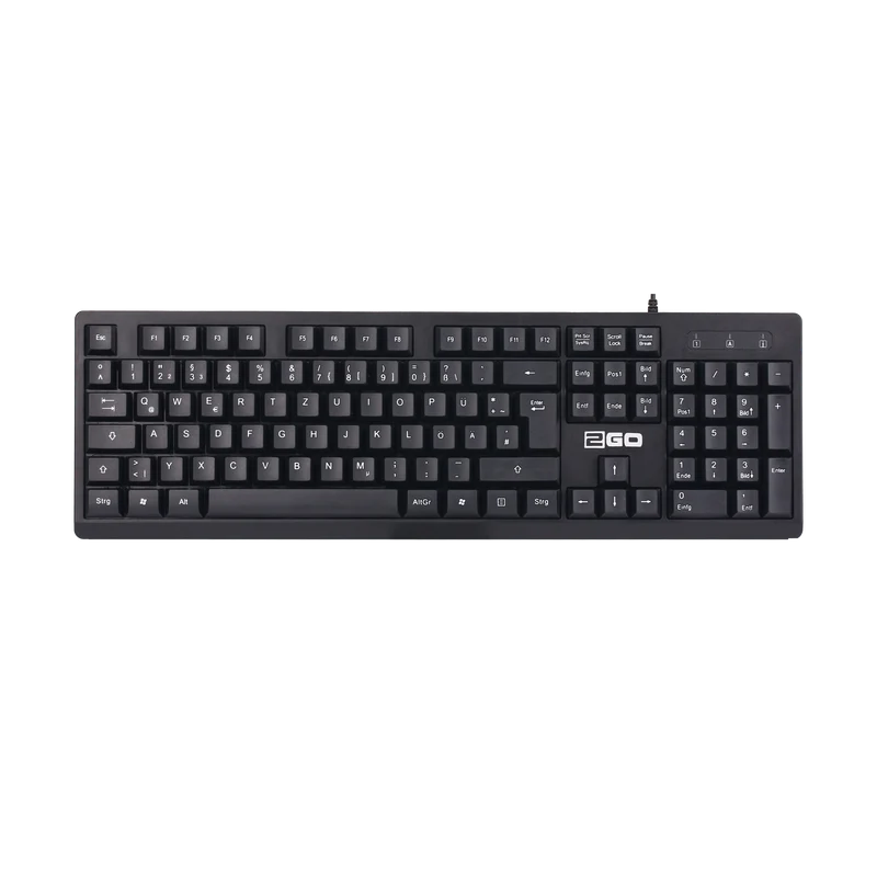 USB-Tastatur - kabelgebunden - 105 Tasten - QWERTZ - 135 cm Kabellänge - schwarz