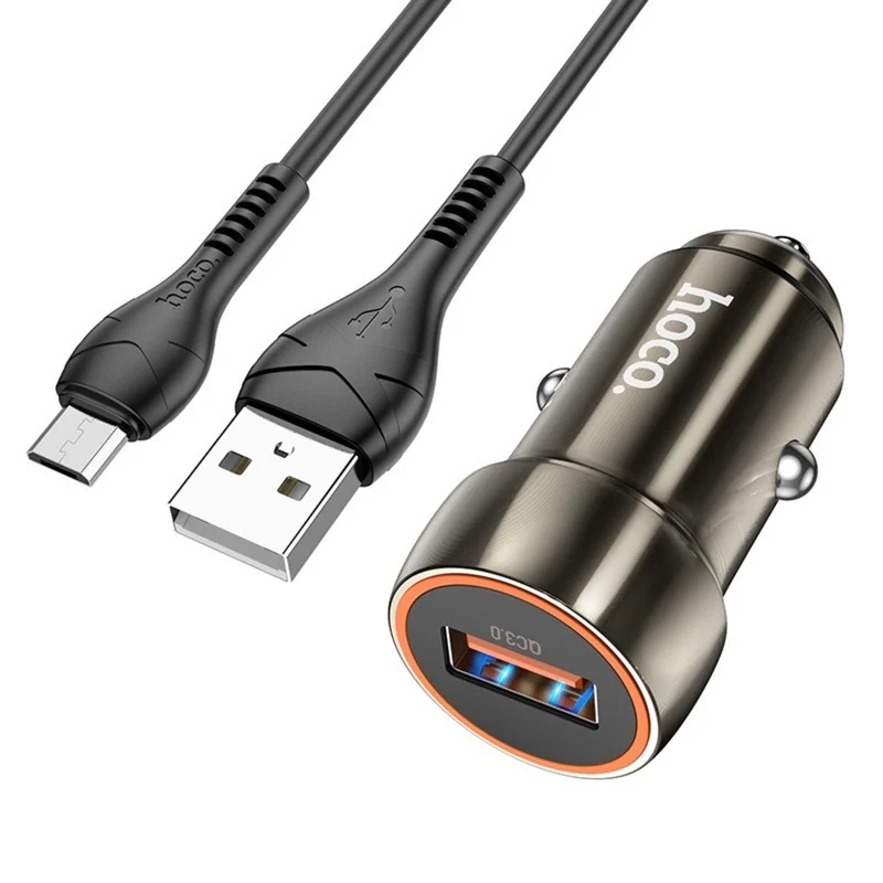 KFZ Ladegerät 18W QC 3.0, mit 1M USB C Ladekabel