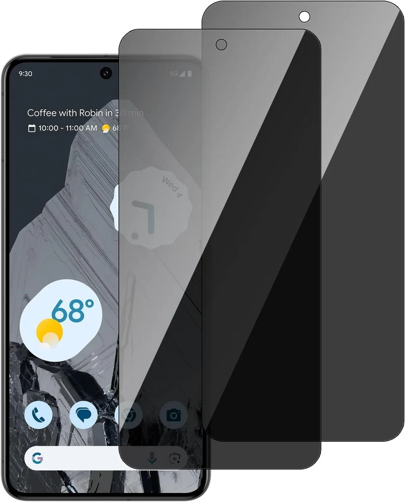 2x Privacy Schutzglas für Google Pixel 6, 7, 8, 9
