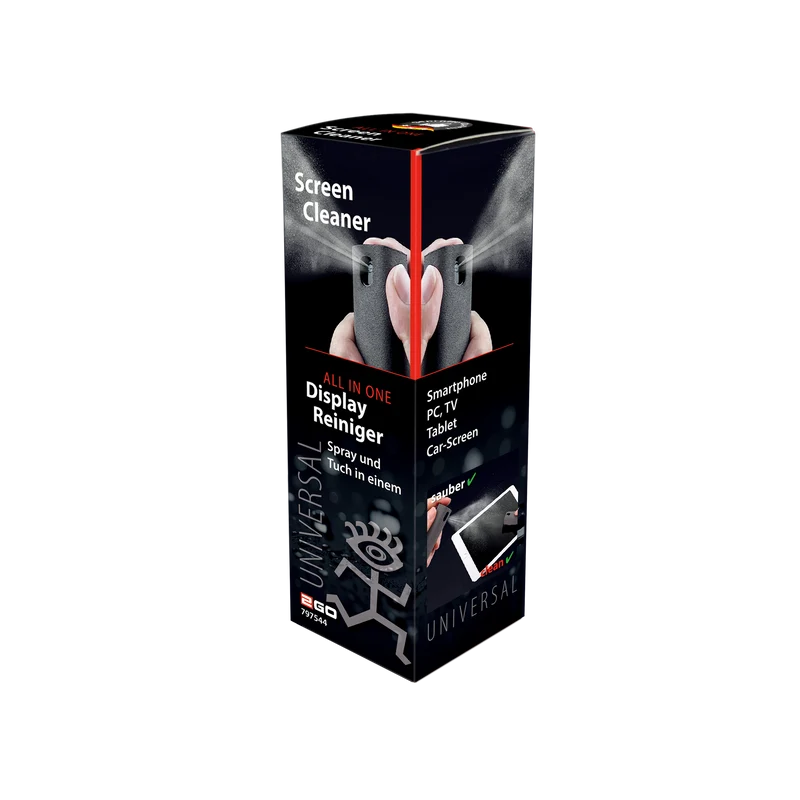 Universal All-in-One Display-Reiniger - Spray & Tuch in einem - für alle Arten von Displays - 20 ml