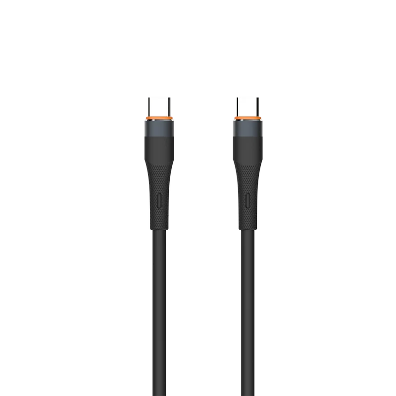 USB Datenkabel - USB Type-C auf USB Type-C - Soft Touch Silikon - 300 cm - schwarz