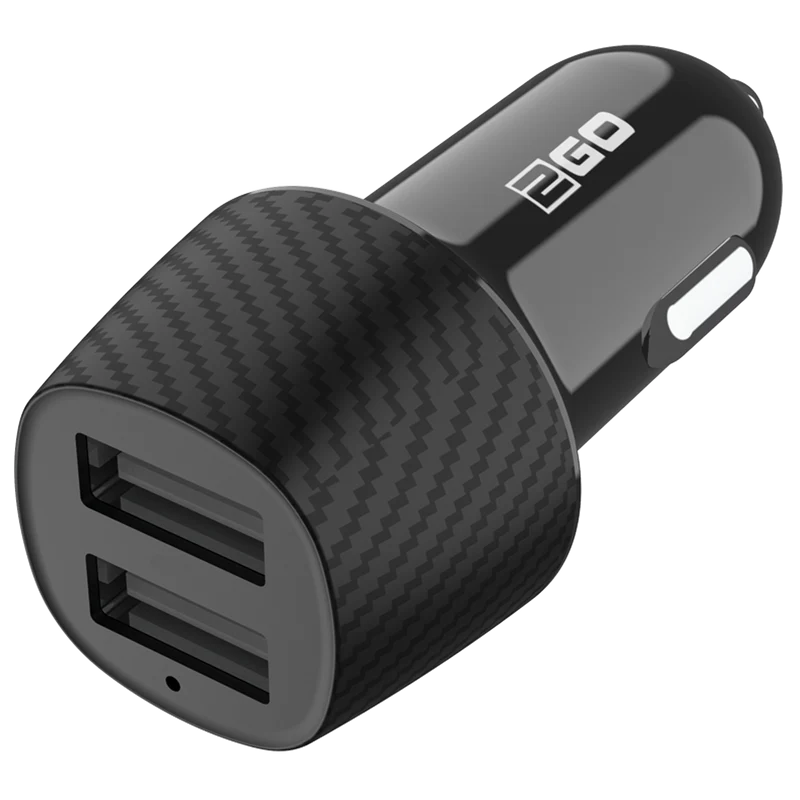 Kfz-Ladegerät 12 V / 24 V - 2 x USB A - 10 W - 2000 mA - schwarz