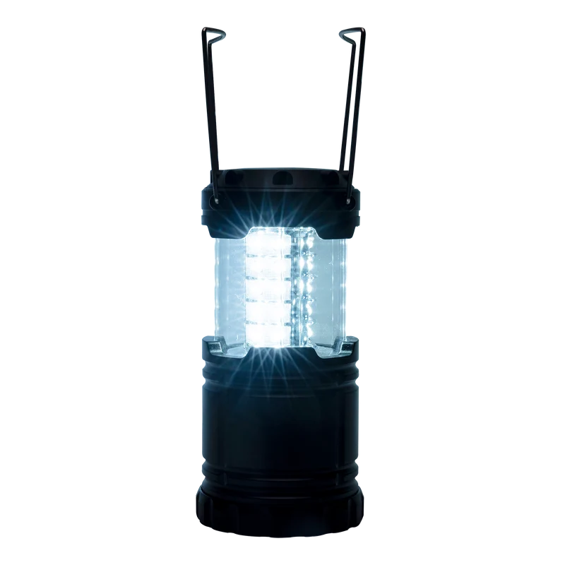 LED Laterne "Camp" - 30 LEDs - stellbar & hängbar - 140 Lumen - schwarz