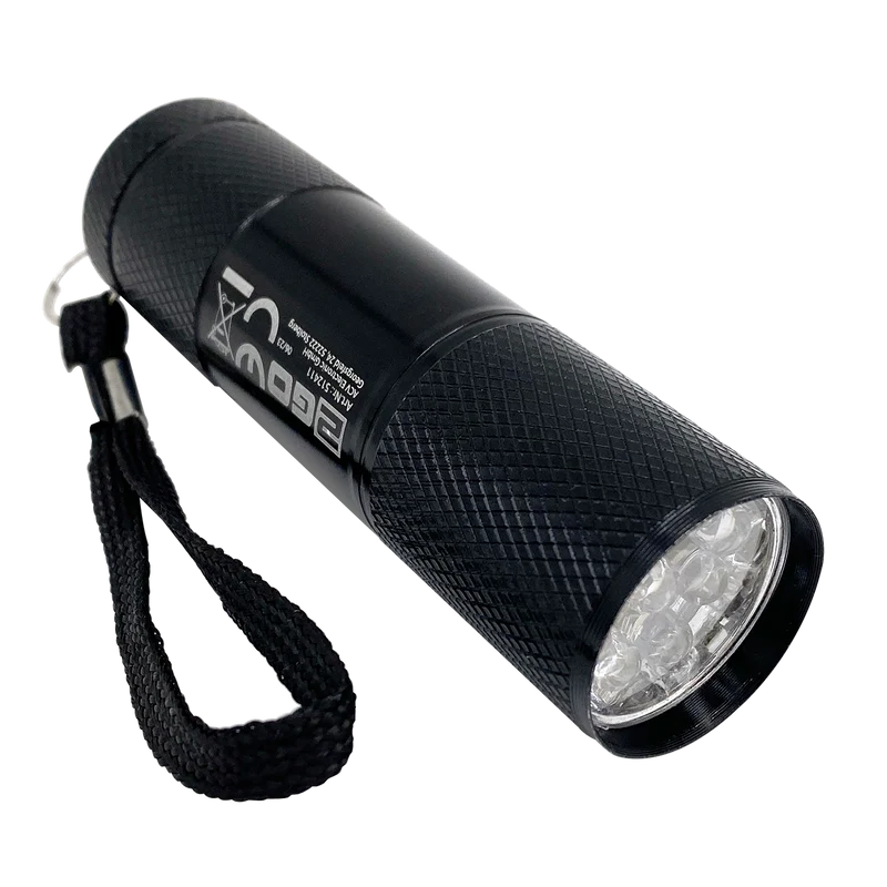 LED Taschenlampe "Mini 2" - 50 Lumen - nur 32 g - 9 weiße LEDs - schwarz