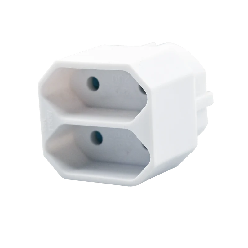 Steckdosenadapter 2-fach - 1 x Schukostecker auf 2 x Eurobuchse - 16 A - 3680 W - weiß
