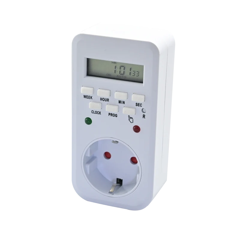 Digitale Wochen-Zeitschaltuhr - 3 Schalterstellungen - programmierbar - 16 A - 3680 W - weiß