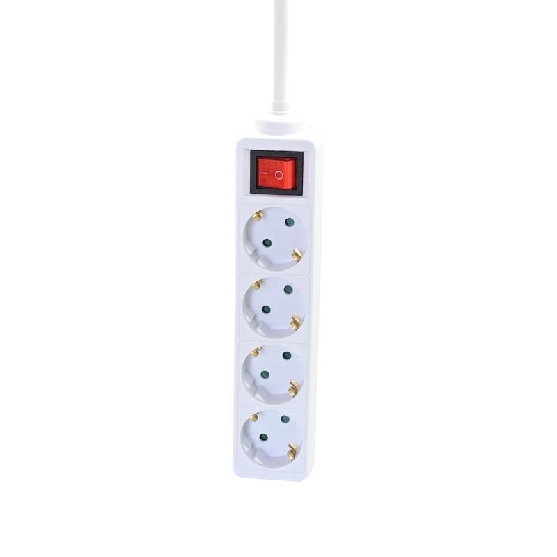 Steckdosenleiste 4-fach mit beleuchtetem Schalter - 16A - 3680W - 300cm - weiß