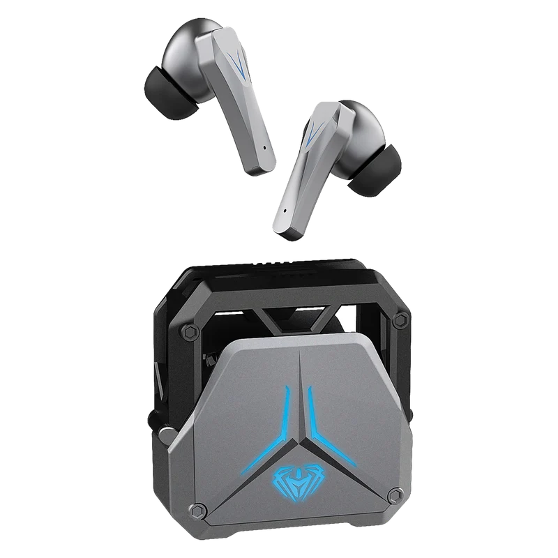 Bluetooth Headset "TWS Game" - Ladebox - Touch-Steuerung - LED-Illumination - silber