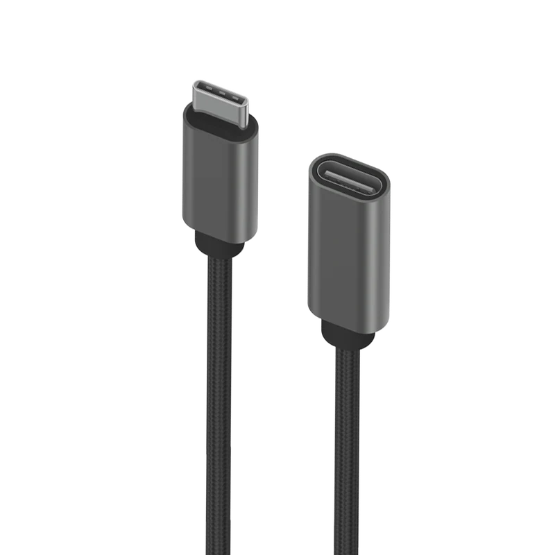 Verlängerung - USB Type-C Stecker auf USB Type-C Buchse - 200 cm - grau