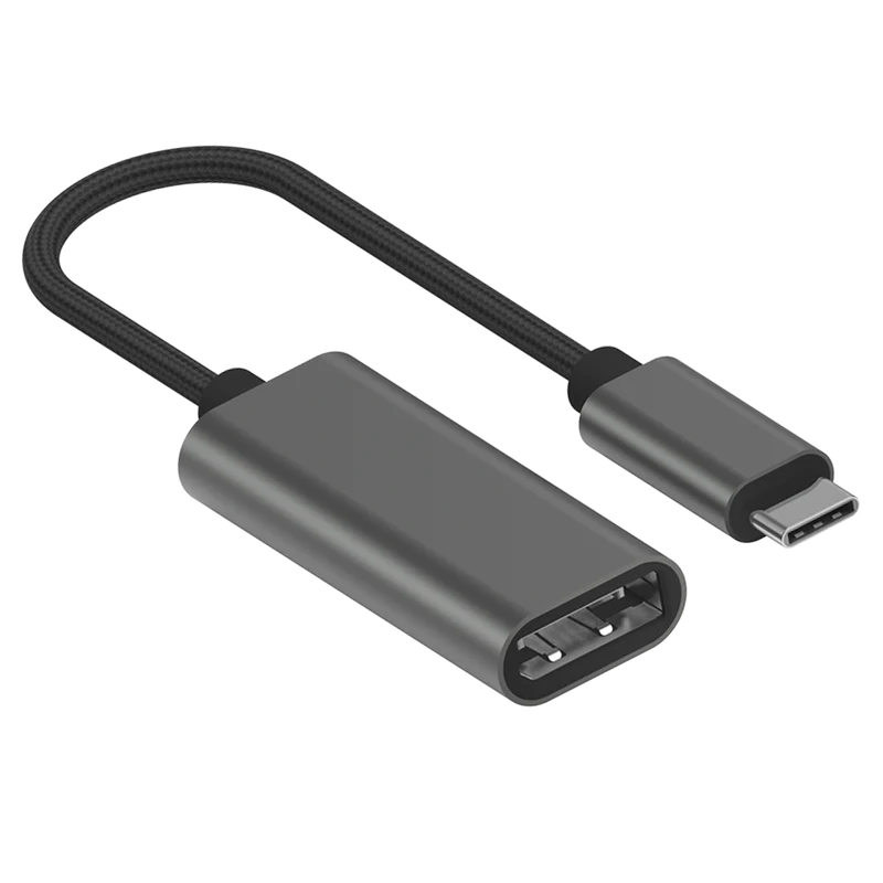 Adapter USB Type-C auf Displayport - Aluminium-Gehäuse - 4K Video bei 60 Hz - silber / schwarz