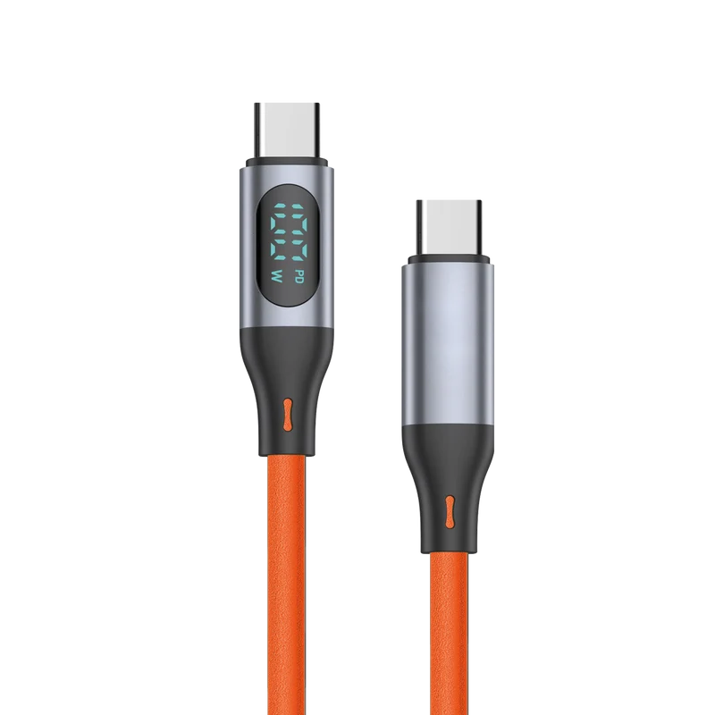 USB Datenkabel - High Speed - Digitaldisplay - USB Type-C auf USB Type-C - 120 cm - orange