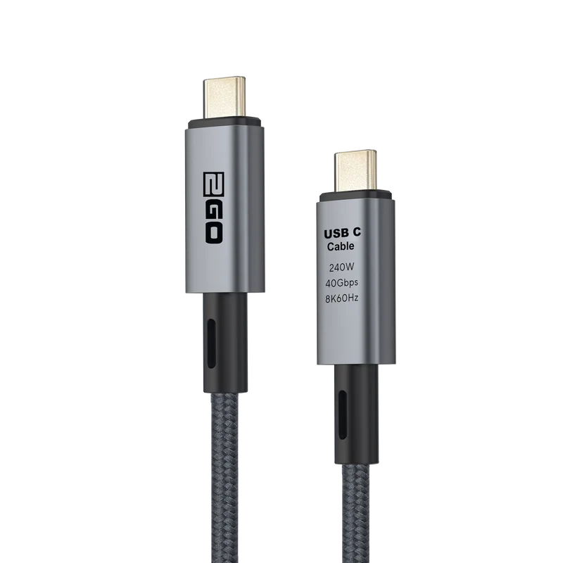 USB Datenkabel - Ultra High Speed - USB Type-C auf USB Type-C - 120 cm - grau