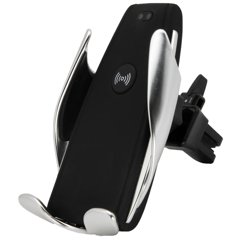 Universal Smartphone-Halterung - Wireless Charging-Funktion - 60 mm - 85 mm Breite - schwarz / silber