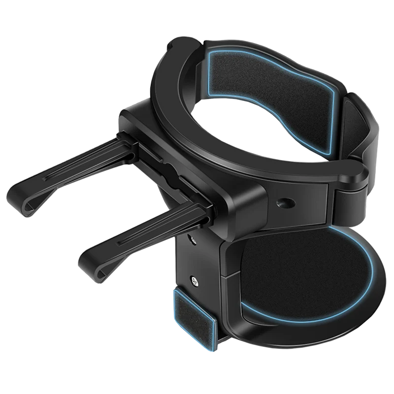 Getränke Halter - für die Lüftung - 5,5 cm - 8,0 cm Durchmesser - Anti-Rutsch-Pads - schwarz