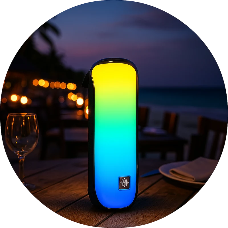 Bluetooth Lautsprecher "Glow" - RGB-LED Lichtshow - Handschlaufe