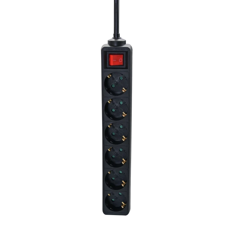 Steckdosenleiste 6-fach mit beleuchtetem Schalter - 16A - 3680W - 150cm - verschiedene Farben