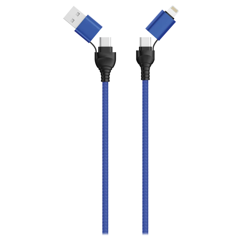 4 in 1 USB Datenkabel - USB A / USB Type-C auf 8-Pin (Lightning) / USB Type-C - 120 cm - diverse Farben