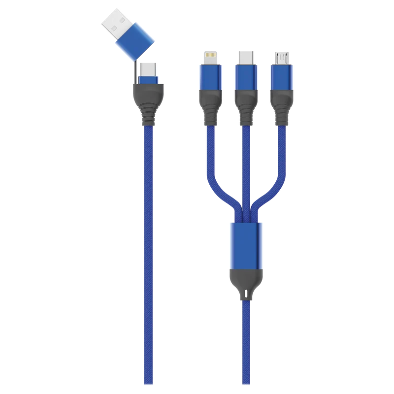 All in One USB Ladekabel - USB A / USB Type-C auf Micro-USB / 8-Pin (Lightning) / USB Type-C - 120 cm - diverse Farben