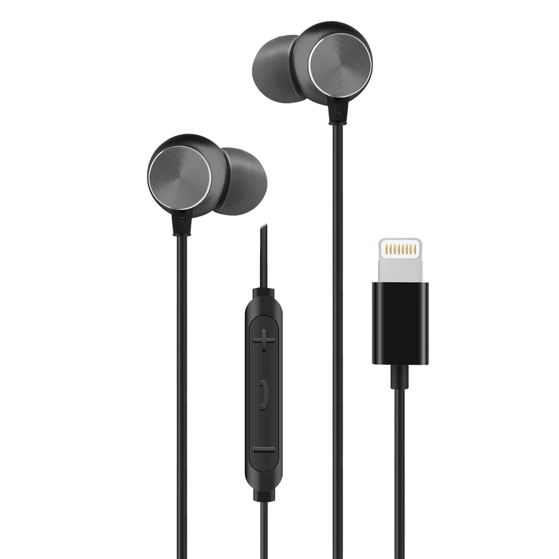 In-Ear-Headset "Deluxe" - Aluminiumgehäuse - Rufannahme - Lautstärkeregelung - 8-Pin (Lightning) - verschiedene Farben