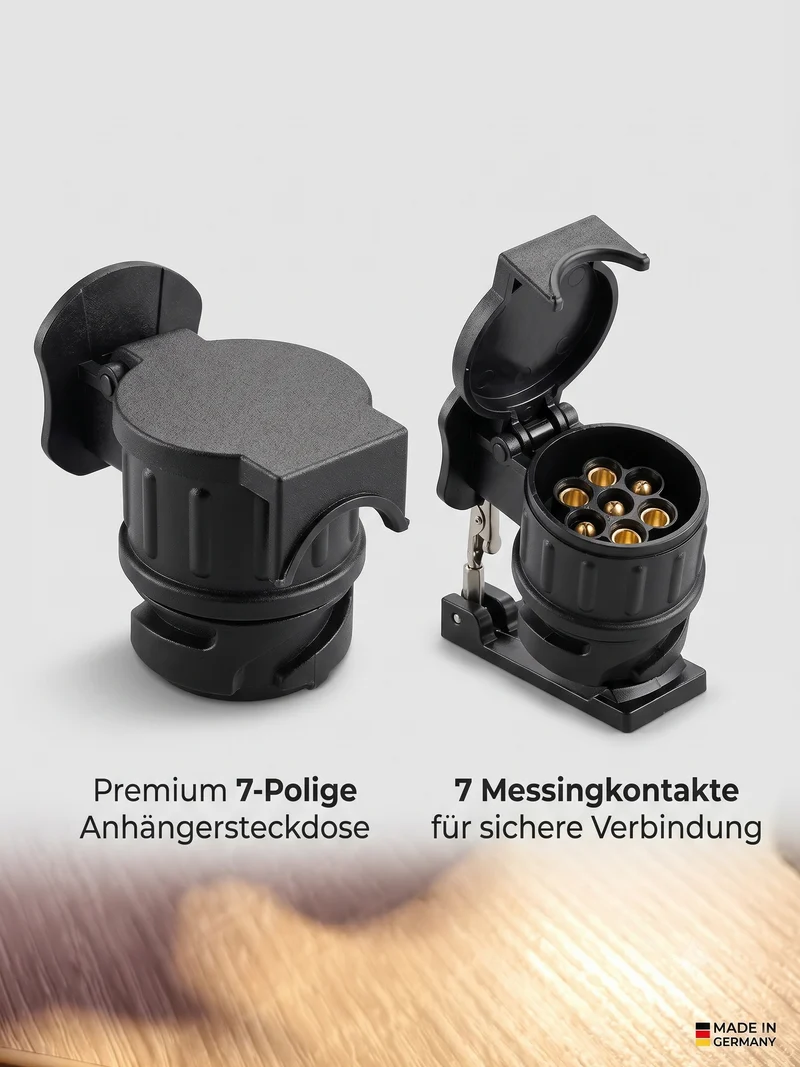 Anhängersteckdose / Adapter Premium 7-Polige – Robust & Wetterfest