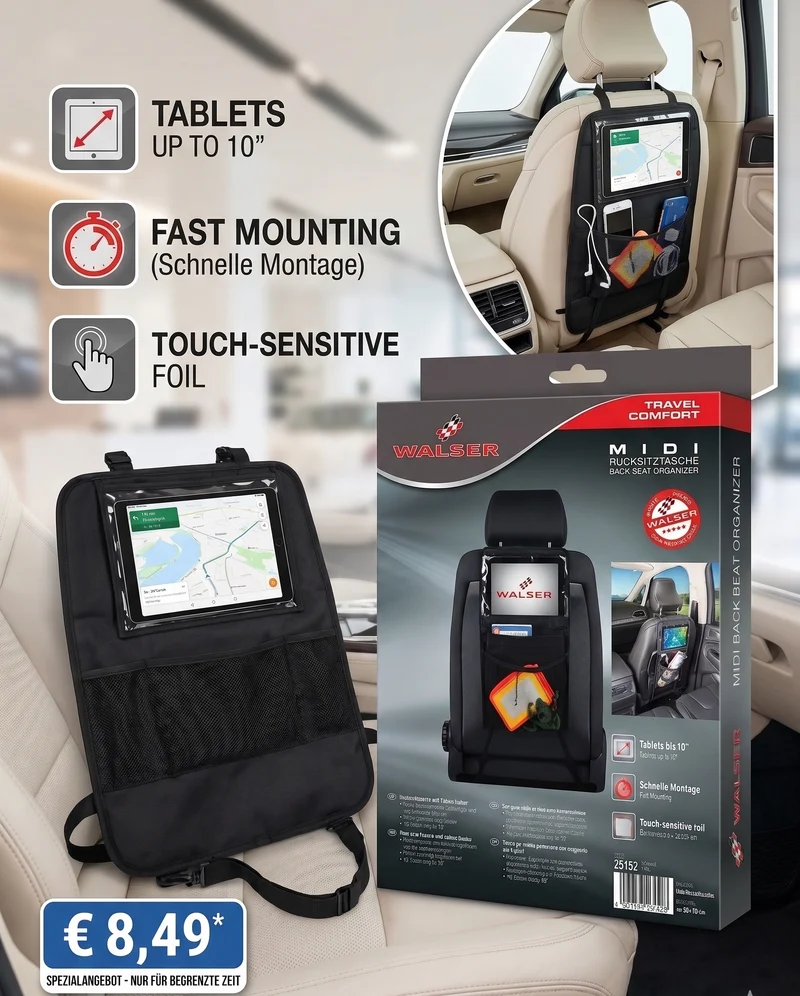 WALSER Midi Rücksitztasche – Der ideale Reisebegleiter für perfekten Travel Comfort