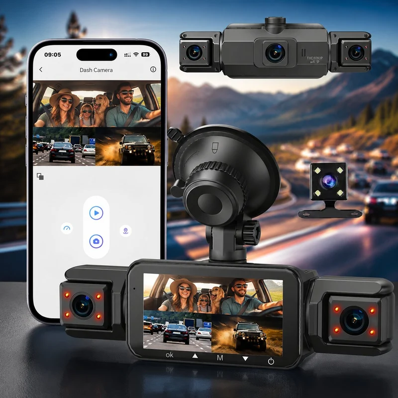 4Kanal WLAN Dashcam mit Rundumsicht | Vierwacht