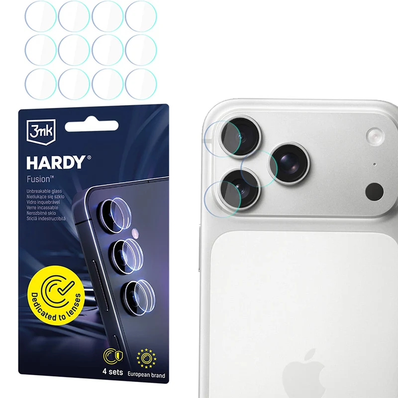 4x Hybridglas Kameraschutz für Linsen für iPhone 18 Pro Max / 18 Pro, 3mk Hardy Fusion Lens Protection