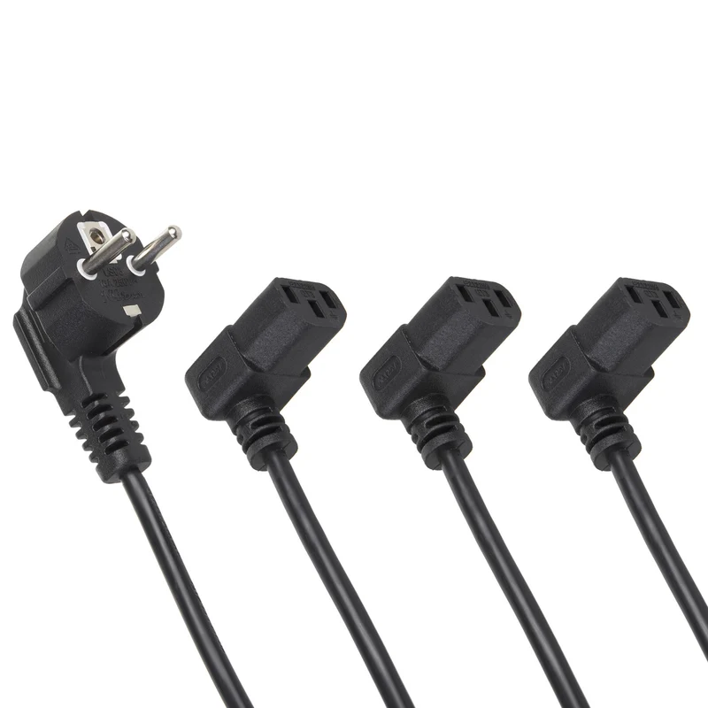 Maclean-Netzkabel, abgewinkelt, 3-polig, EU-Stecker, 3 m, MCTV-854, 3 Stück