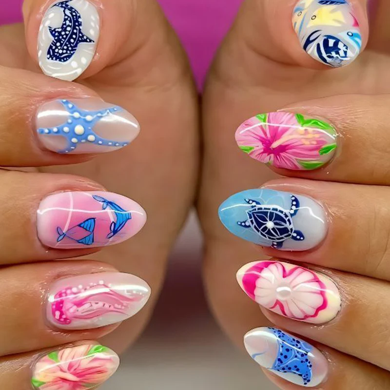 Tropisches Ozean-inspiriertes Nagelkunst-Set Karnz
