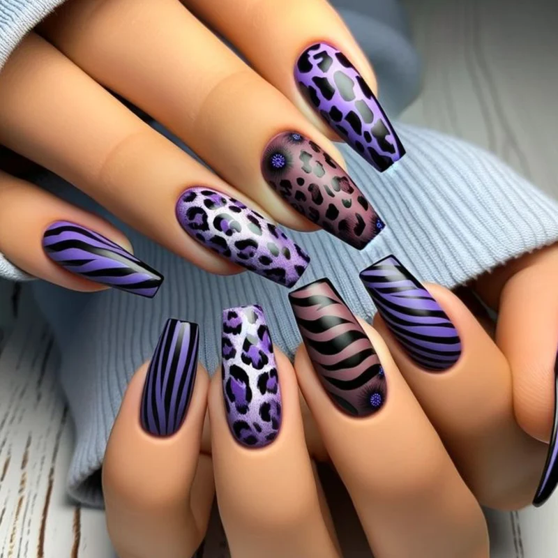 Trendy Tierdruck Nail Art Set Karnz