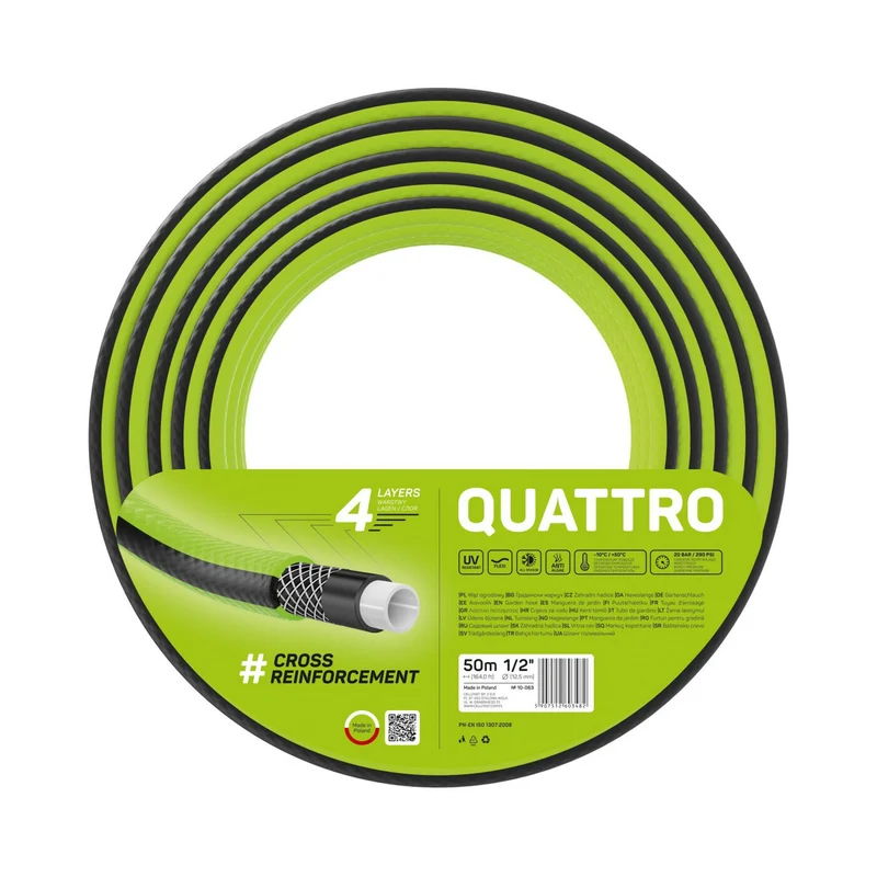 Cellfast Quattro 1/2" Gartenschlauch 50m 4-lagig geflochten