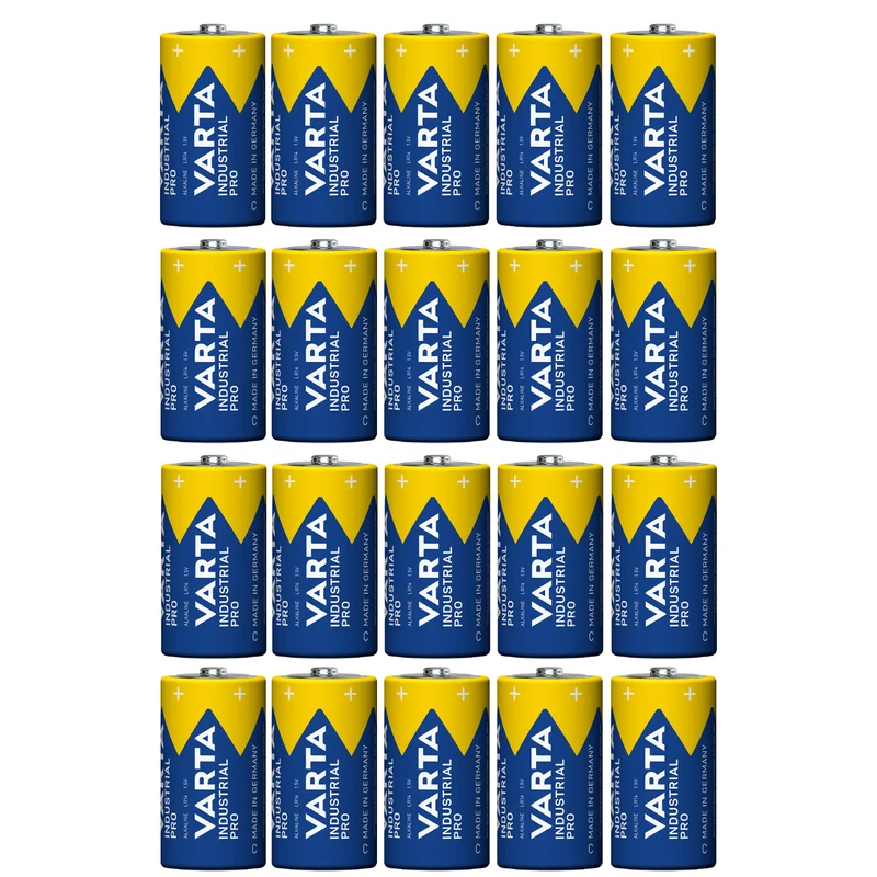 20 Stück R-14 LR14 C 1,5 V Alkali-Batterien Varta Industrial Pro