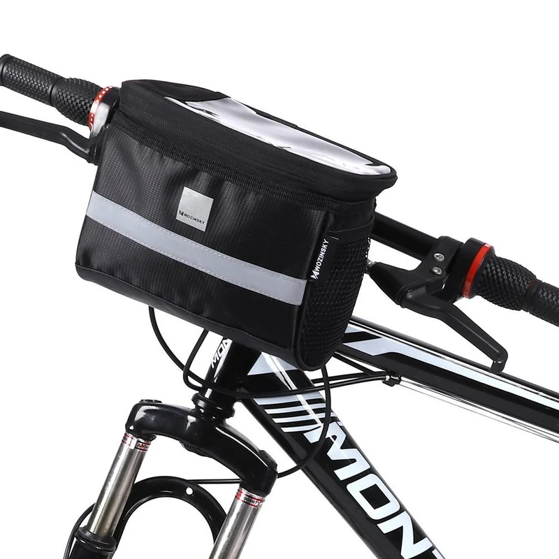 Fahrrad Lenkertasche mit Handyhalterung, Wozinsky Active WBB12BK, Schwarz