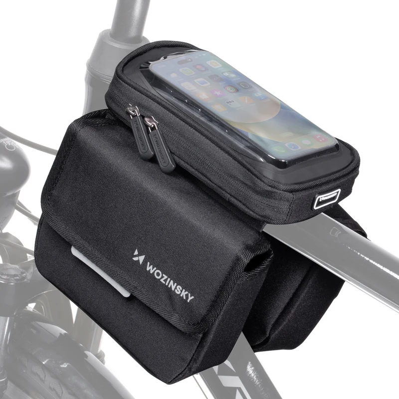 Fahrradrahmentasche mit Handyhülle, Wozinsky Active WBB26BK, Schwarz