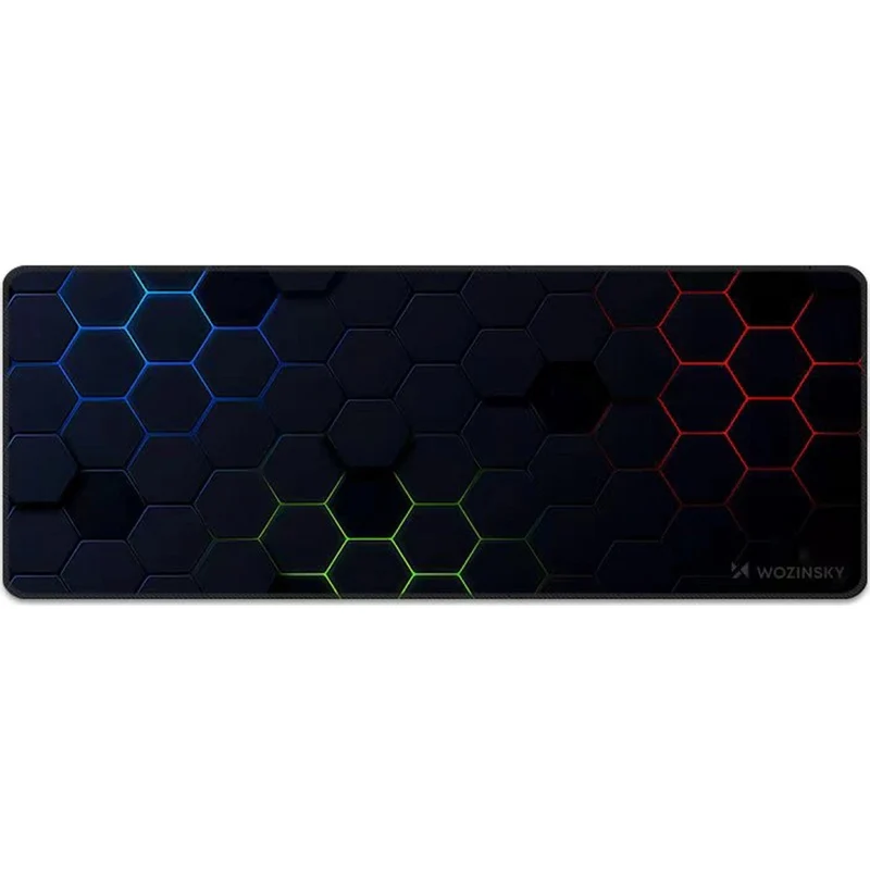 Gaming-Schreibtischunterlage wasserabweisend 30x80 cm, Wozinsky WPD-B800, Schwarz mit buntem Muster
