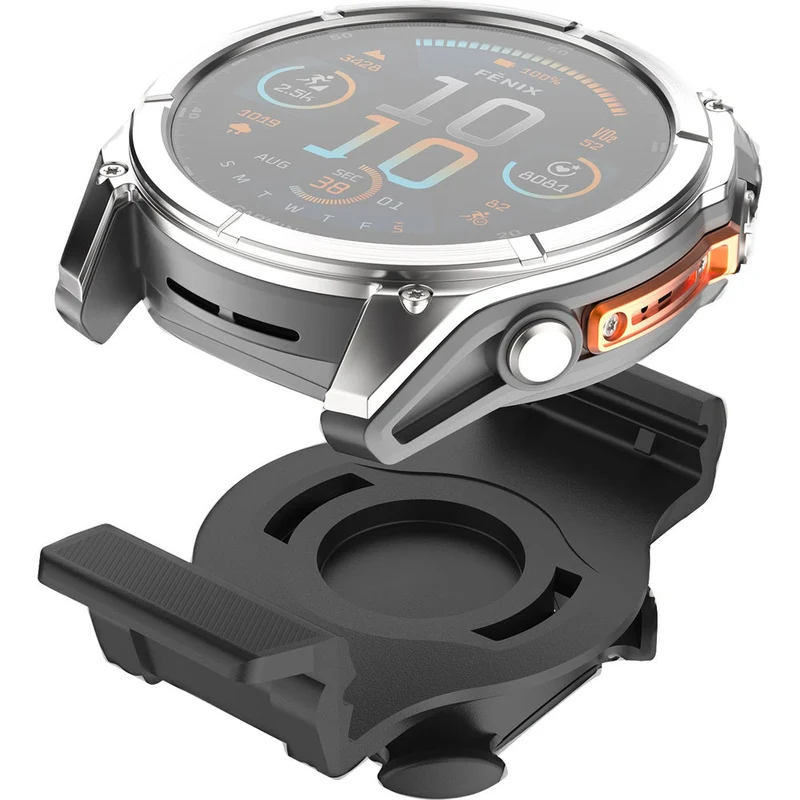 Halterung für Fahrrad und Motorrad für Garmin Smartwatch 26 mm, Fixed Dock, Schwarz
