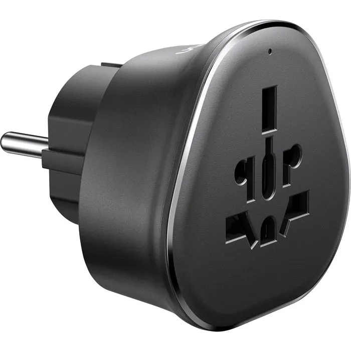 Reiseadapter Ugreen S500 von UK / USA / EU auf Europa Schuko, Schwarz