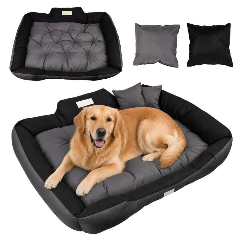 GreenBlue-Hundebett, dunkelgrau, rechteckig, Außenmaße 115 x 95 cm, Innenmaße 100 x 80 cm GB240 GR