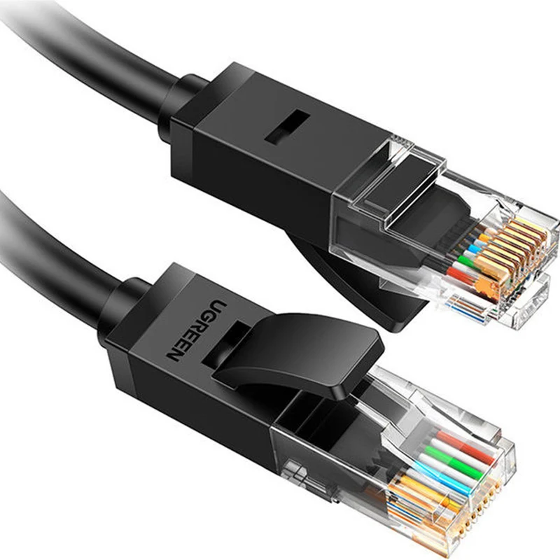 LAN Ethernet Netzwerkkabel RJ45 Cat 6 U/UTP, 1 Gbps, 25 m, Ugreen NW102, Schwarz