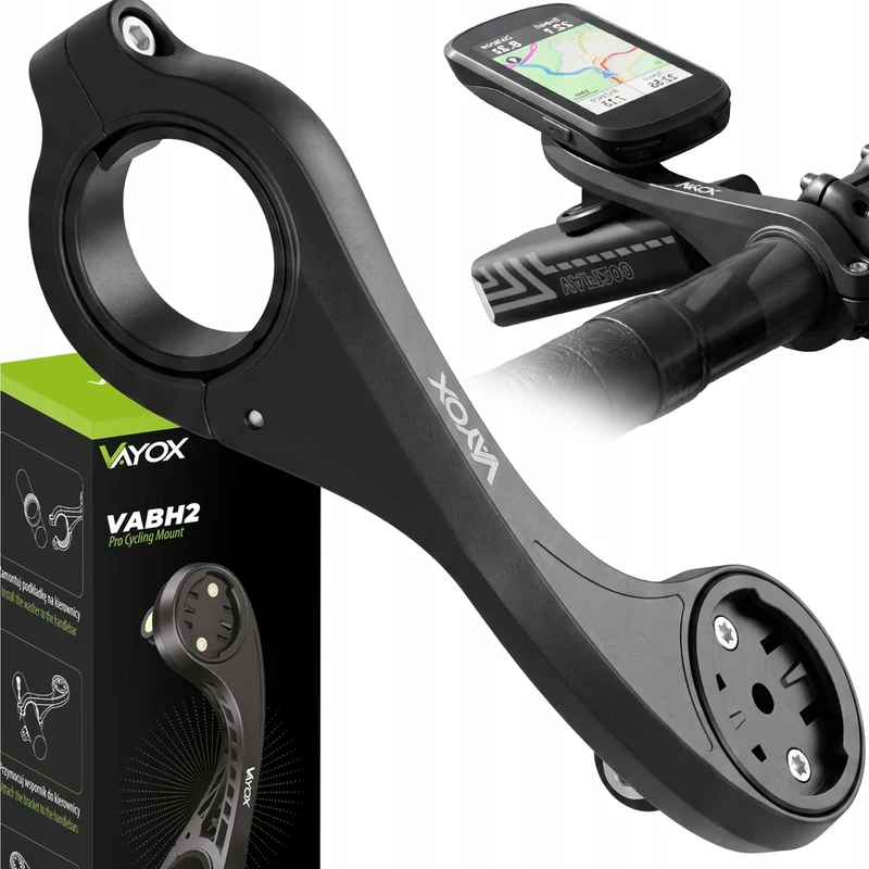 Fahrradhalterung für Lampe und Fahrradcomputer / Navigation, Vayox VABH2, Schwarz