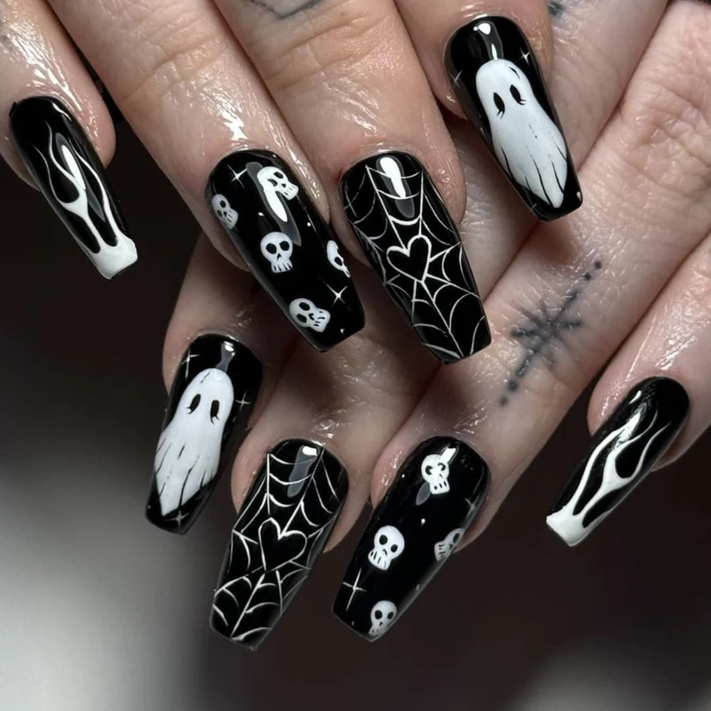 Halloween-Themen Acryl-Nagelset Karnz