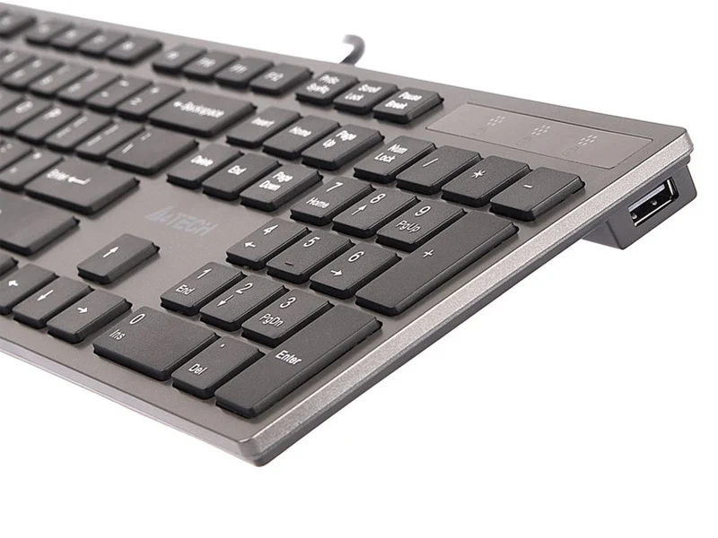 Tastatur KV-300H Slim USB Hub USB A4-Tech ultra flach