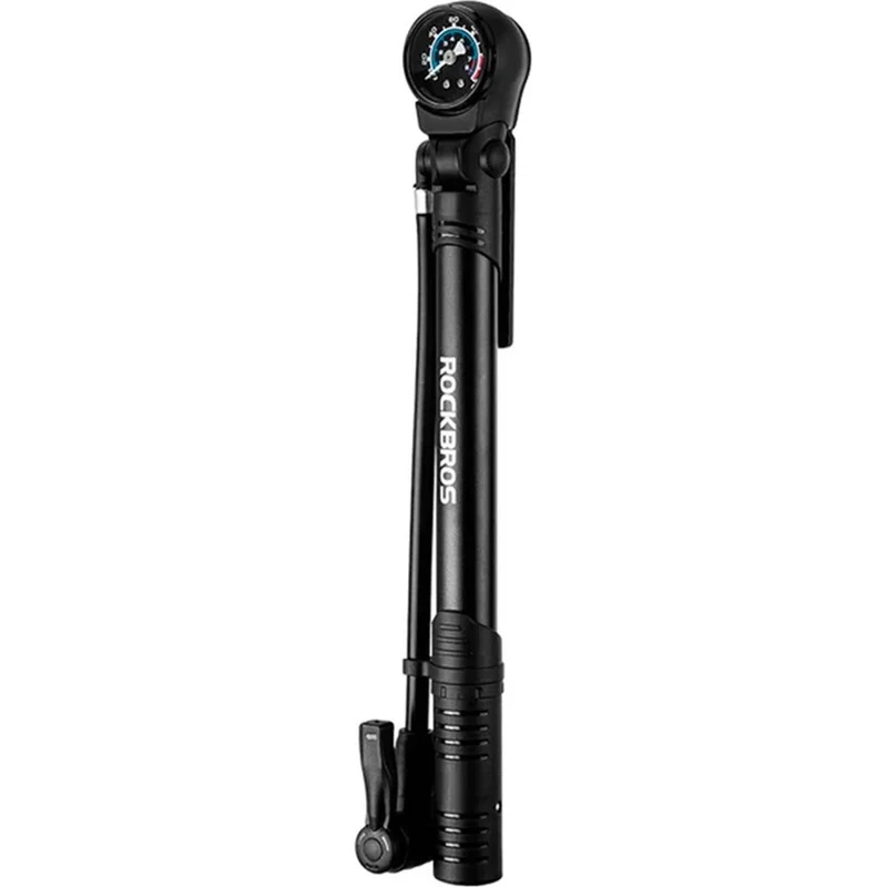 Fahrradpumpe mit Druckmesser Rockbros Portable Pump, Schwarz