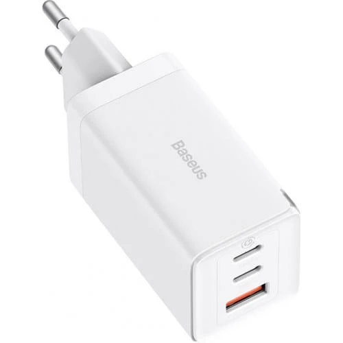 Ladegerät Baseus GaN5 Pro 2x USB-C, USB-A 65W, Weiß