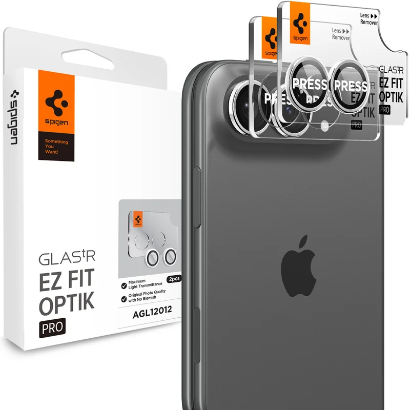 Glas für die Kamera für iPhone Duo, Spigen Glas.tR EZ Fit Optik Pro 2-Pack, Weiß