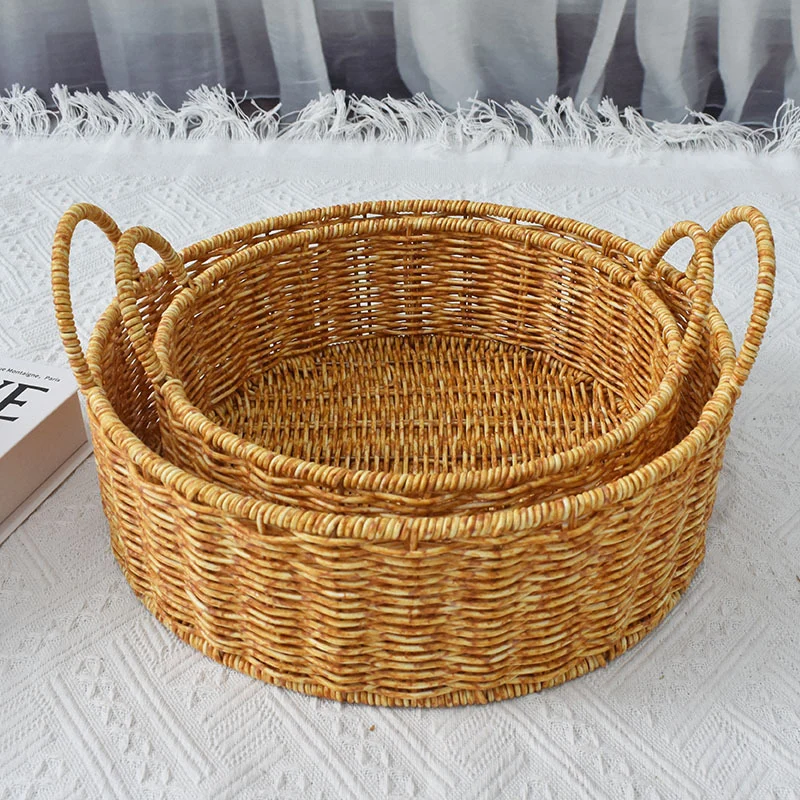 Handgefertigte natürliche Rattan-Aufbewahrungskörbe Set Karnz